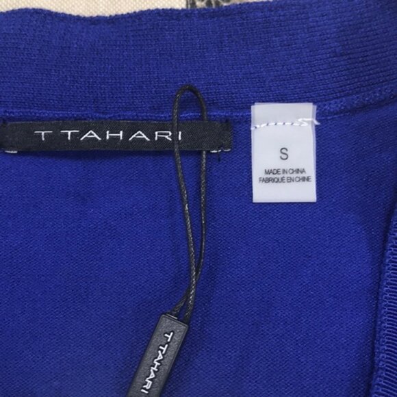 🎁 T Tahari Grosgrain Ribbon Trim V-Neck Cardigan - Picture 5 of 7